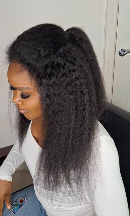 3pcs Human Hair Weave Bundles Kinky Straight Hair Extension