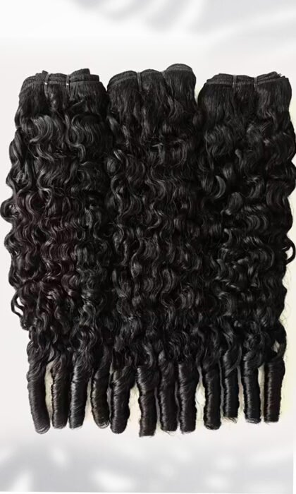3 pcs Burmese Curly Human Hair Bundles with Spiral Curls Natural Color