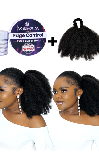 Boss Lady Ponytail wig + Ivonmelda Extra Hold Edge Control