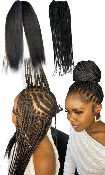Box Braid Weave / WEFT Box Braid | Braiding Hair | Easy Box Braid |COLOUR 1B
